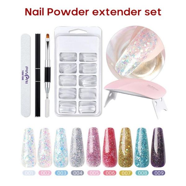 

nail art kits 9 types gel kit diy acrylic extension glue uv lamp quick building glitter nails manicure tools gift to girlfriends