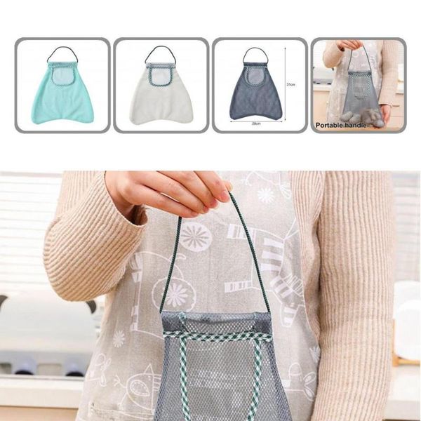 

storage bags soft foldable multi-purpose food net bag for kitchen mesh