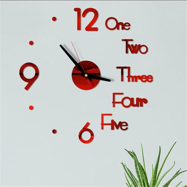 

wall clocks diy clock stickers sticker acrylic mirror home decorations living room decor reloj pared