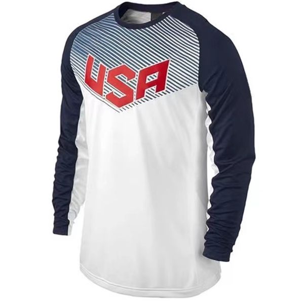 New Usa National Basketball Team Sports Training Jumper Pullover Designer Fashion Tee Uomo Colore Girocollo Manica lunga Maglietta Palestra Magliette Casual Uomo Quick Dry