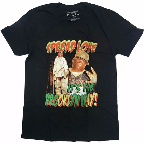 

biggie smails spread the love licensed men t-shirt, White;black