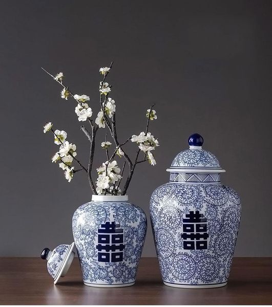 

vases elegant designs chinese ceramic vase flower and bird ginger jar wedding centerpiece decorative 10 inch blue