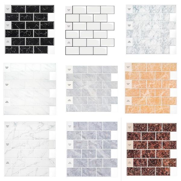 

wall stickers 3d sticker peel and stick tile pvc marble self-adhesive for kitchen bathroom diy home decors