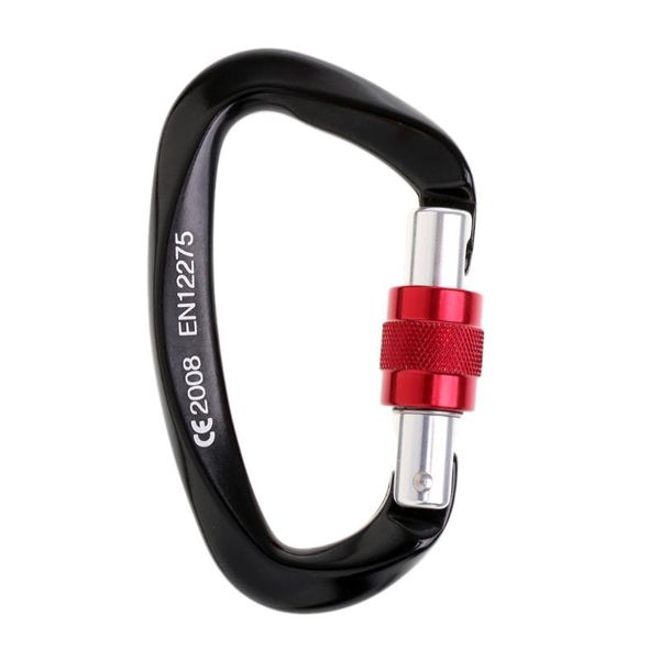 

cords, slings and webbing 25kn screwgate locking carabiner rock climbing caving dog clip hammock hook for rappelling safety rescue mountaine