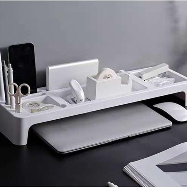 

hooks & rails plastic desk organizer table stationery holder keyboard rack home office desksmall objects storage shlelf