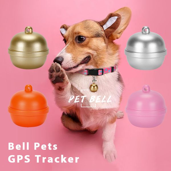 Rastreador GPS para Crianças Alarme Anti-Perdido Alarme Adorável Bells Rastreamento Dispositivo IP67 À Prova D 'Água Localizador Pet Dog Gato com Corda