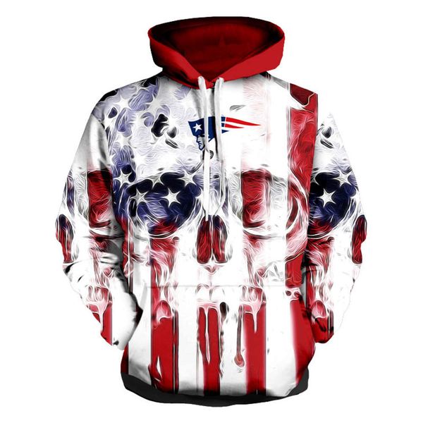 

large men's american independence day patriot digital printed sweater, Black