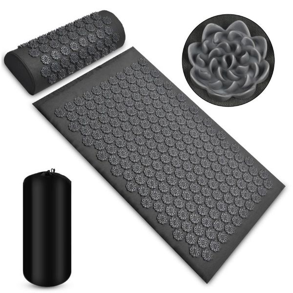 

yoga mats massager (appro.67*42cm)cushion shakti mat acupressure relieve back body pain spike acupuncture massage with pillow