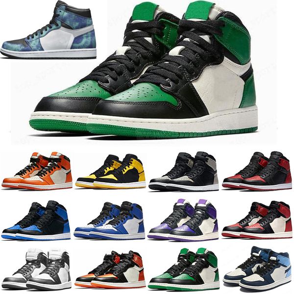 

flexible jumpman high 1 1s mens womens basketball shoes shattered backboard midnight navy hyper green seafoam comfortable trainers sports sn