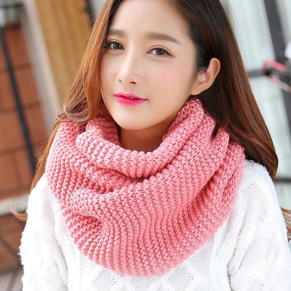

scarves 2021 fashion knitted snood scarf warm winter cashmere snud for women infinity neck circle ladies ring, Blue;gray