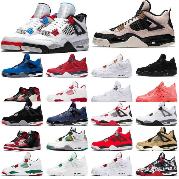 

2021 cream sail black cat white cement basketball shoes mens women jumpman 4 4s cactus jack trainers sport sneakers size36-463ag7