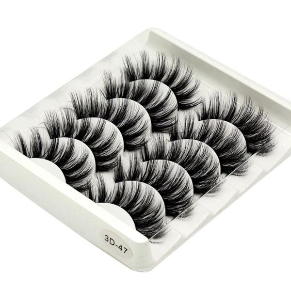 

handmade fiber false eyelashes five pairs of soft and comfortable cotton wire stem stereo multi-layer