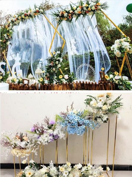 

party decoration 9-11 pcs lawn wedding flowers arch props backdrops iron road lead plinth for wall balloons sash table centerpieces decor ra