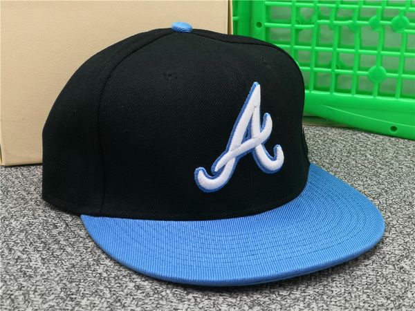 

sale camiseta nueva atlanta sombreros hombre bonita letra un caps bÃ©isbol adulto pico plana hat ajustada hip hop hombres mujeres completa ce, Blue;gray
