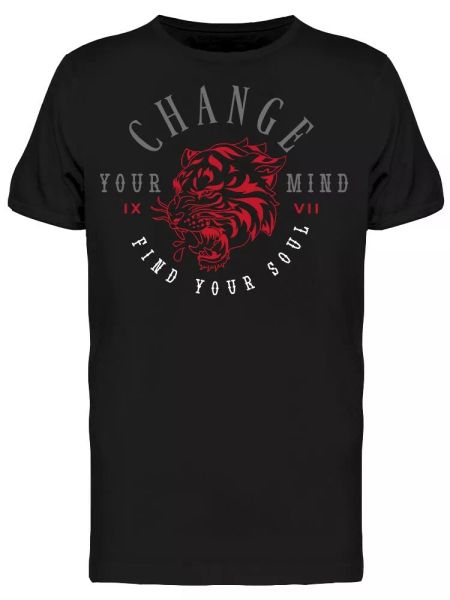 

change your mind slogan tee men's -image by shutterstock, White;black