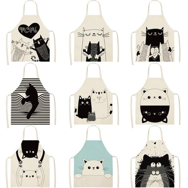 

aprons 26 style creative cute cartoon cat apron kitchen straps home cooking coveralls waterproof/oil-proof waistband supplies