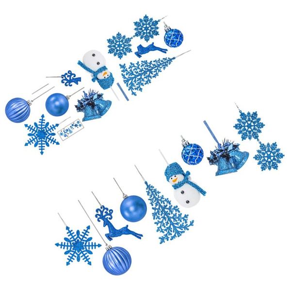 

window stickers 1 set 2pcs christmas snowflake deer decorative wall shop (blue)