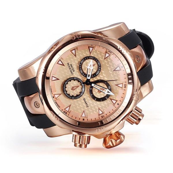 

wristwatches men's watches luxury gold watch men big dial quartz business wristwatch waterproof hours saat relogio masculino, Slivery;brown