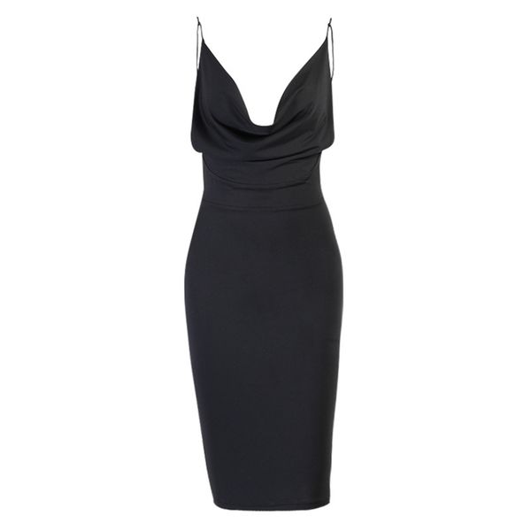 

satin women strap midi dress stacked backless bodycon streetwear party elegant 2021 summer festival club dresses, Black;gray