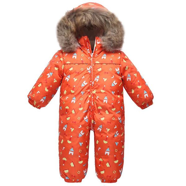 

jumpsuits baby down rompers 2021 winter jumpsuit born boys girls walking clothing animal fur collar children romper 0-3 years, Blue