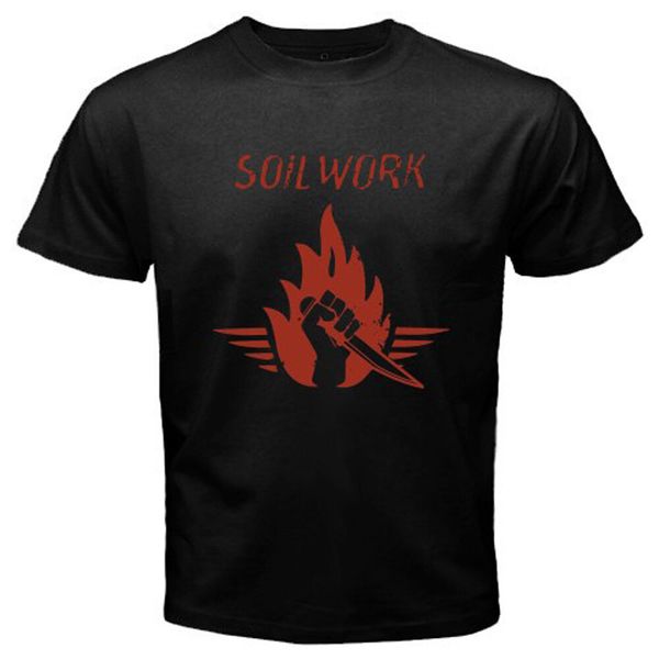

soilwork logo men's black t-shirt size s to 3xl, White;black