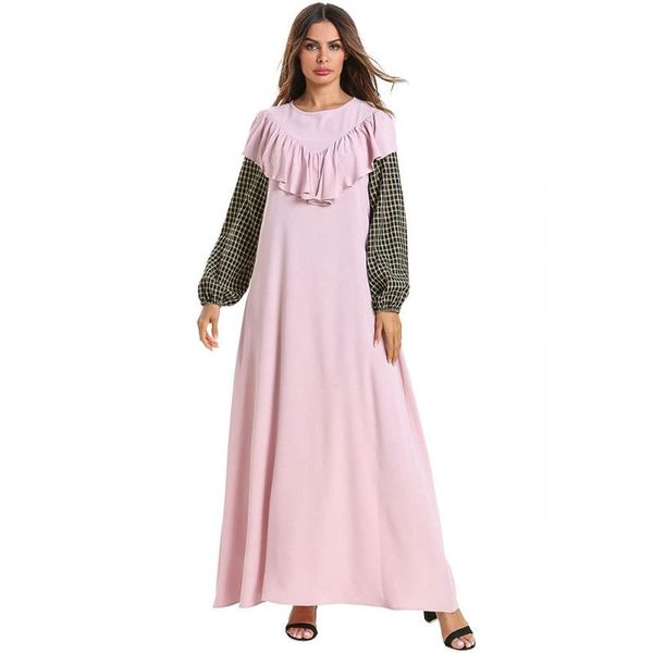 

ethnic clothing abaya dubai muslim fashion dresses ruffle stitching loose long skirt dress islam abayas for women, Red