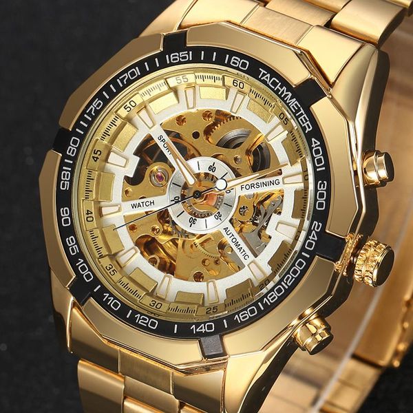 

wristwatches winne watches men fashion mechanical watch mens waterproof stainless steel wristwatch clock relogio masculino, Slivery;brown