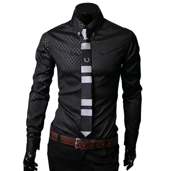 

men's casual shirts 2021 explosive style shirt dark plaid solid color long-sleeved business 5 colors xxxxxl, White;black