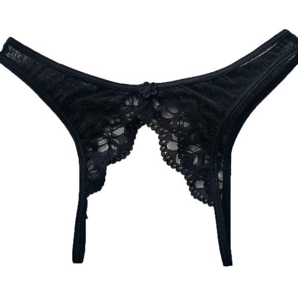

women's panties feitong women thongs v-string lingerie underwear lace g-string #a40, Black;pink