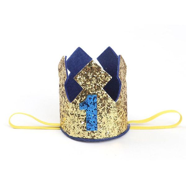 

party hats cute baby birthday cap boys girls priness crown number 1st 2 3 year old hat glitter headband shower