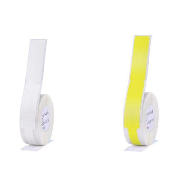 

gift wrap niimbot 2 rolls d11 label machine sticker cable flag pigtail network paper thermal, white & yellow