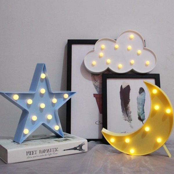 

strips lovely cloud star moon led 3d light night kids gift toy for baby children bedroom tolilet lamp decoration indoor lighting