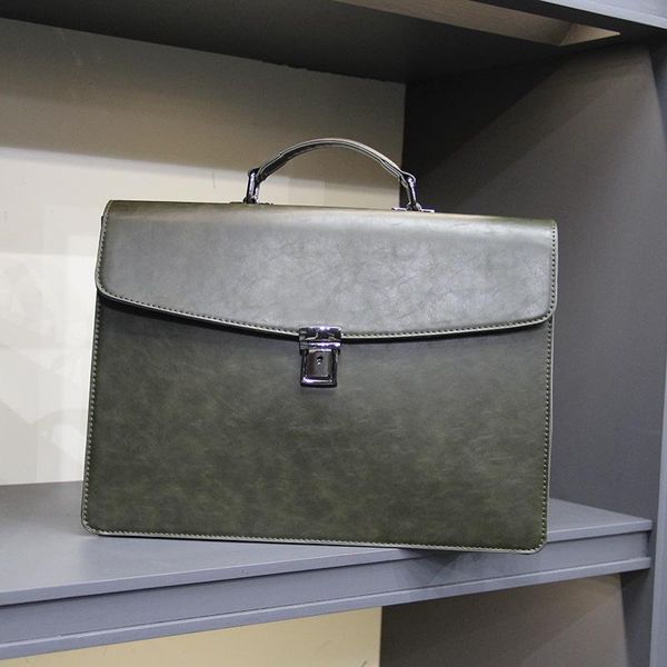 

briefcases hiberni men's leisure briefcase pu leather 2021 retro personalized shoulder bag fashion messenger large capacity handbag