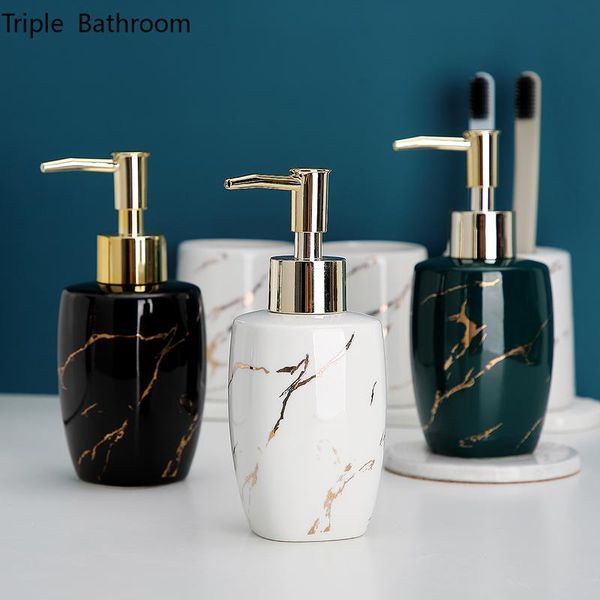

liquid soap dispenser nordic ceramic foam shampoo bottle marbling bathroom accessories hand container wristband
