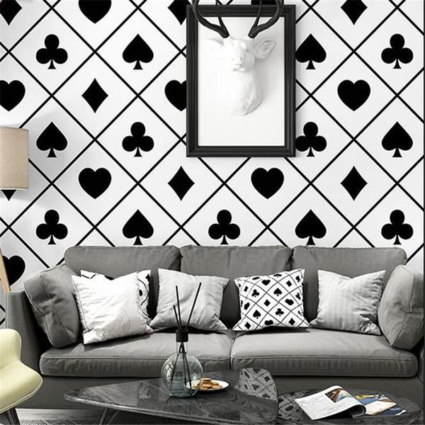 

shuhiko nordic style wallpaper tv background black and white plaid geometric bedroom living room modern minimalist wallpapers
