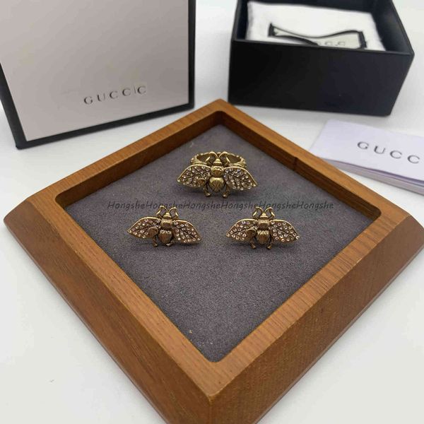 

70% off luxury jewelry summer new bee full ring earring set, Black