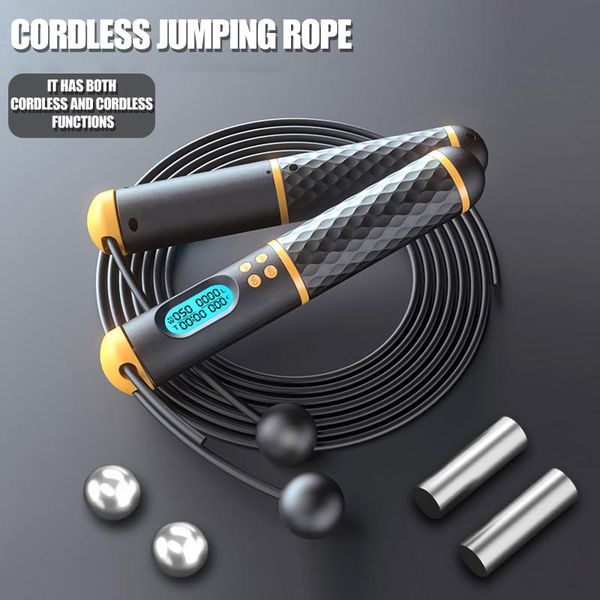 

jumping rope adjustable ropeless whole body exercise switchable calories foam handle dual mode corded skipping jump ropes