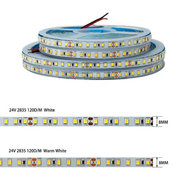 

strips 20m roll 2835 smd led strip 120 /m tape, white/warm white no voltage drop dc24v