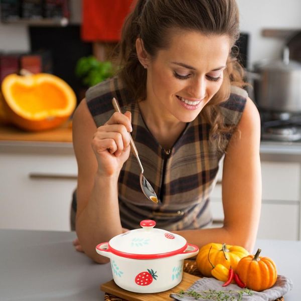 

bowls 1pc ceramic baking bowl round shape complementary dessert serving