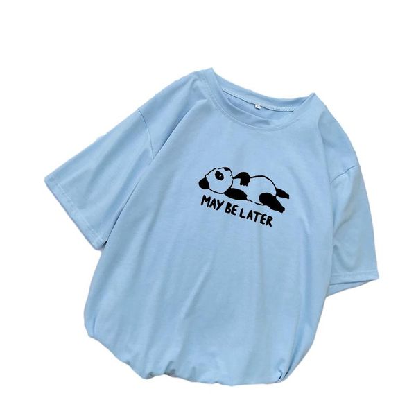 

summer kawaii cartoon panda print t shirt women harajuku loose casual tee femme friends korean fashion cotton clothes women's t-shirt, White