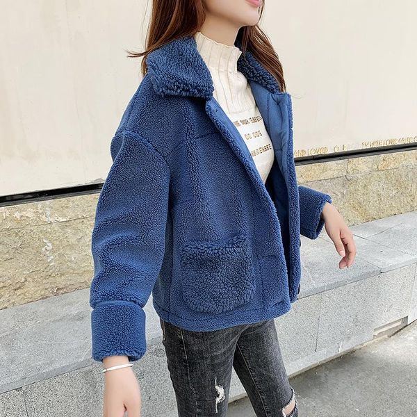 

women's jackets crop jacket women wool for autumn and winter pellet lamb, Black;brown