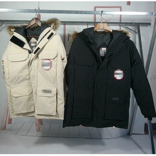 

goose 08 expedition men's and women's down jacket canada joint warm thickened work clothes parker goose, Black