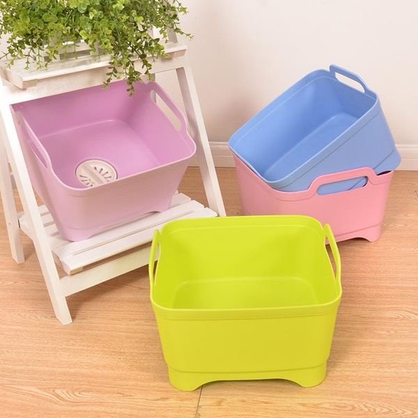 

storage baskets basket plastic sink colorful removable thickened household fruit drain