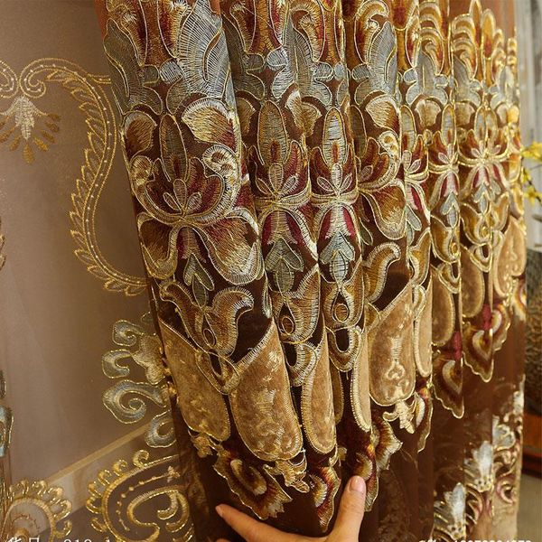 

curtain & drapes curtains for living dining room bedroom 2021 european style water soluble embroidery customization