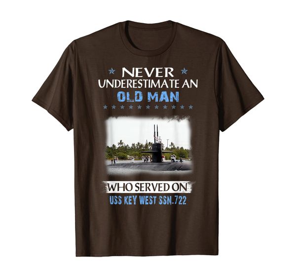 

uss key west (ssn-722) t-shirt t-shirt, White;black