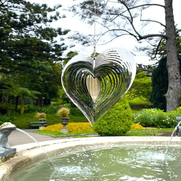 

wall stickers silver heart design garden suncatcher metal trimming frame hanging yard decor ornament vintage decoration/ja