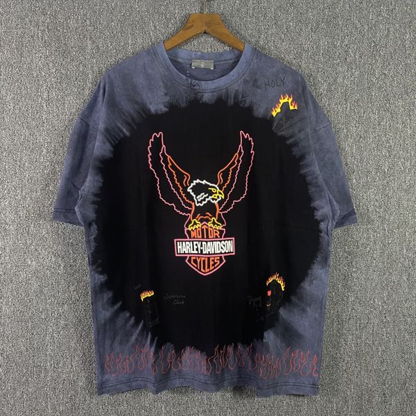 

printed t-shirts men tie dye short sleeve t shirt men's womens hip hop oversize tee real pics, White;black