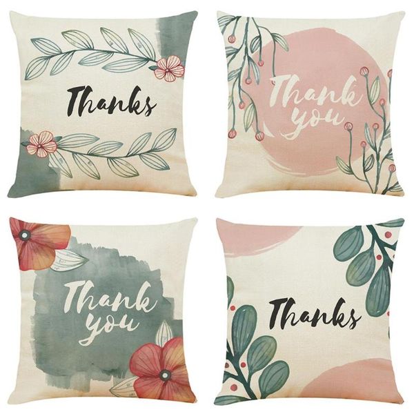 

leaves alphabet decorative cushion covers square cotton linen throw pillowcases for home bed sofa car gift 45x45cm cushion/decorative pillow