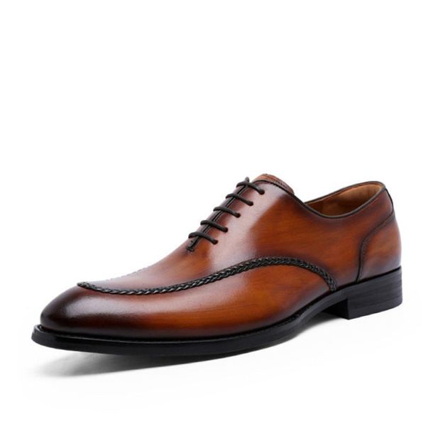 

dress shoes formal men leather business suit brand bullock genuine black laces wedding mens zapatos