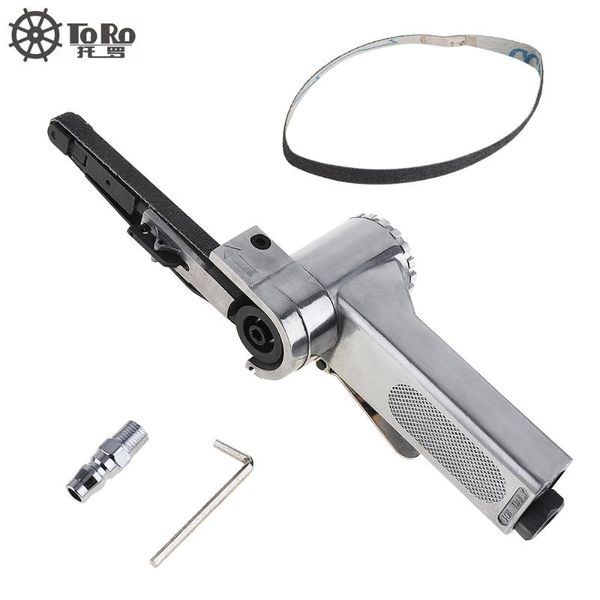 

pneumatic tools linear 7100 10mm air belt sander drawing machine polishing grinding die-casting aluminum with 2pcs sanding belts